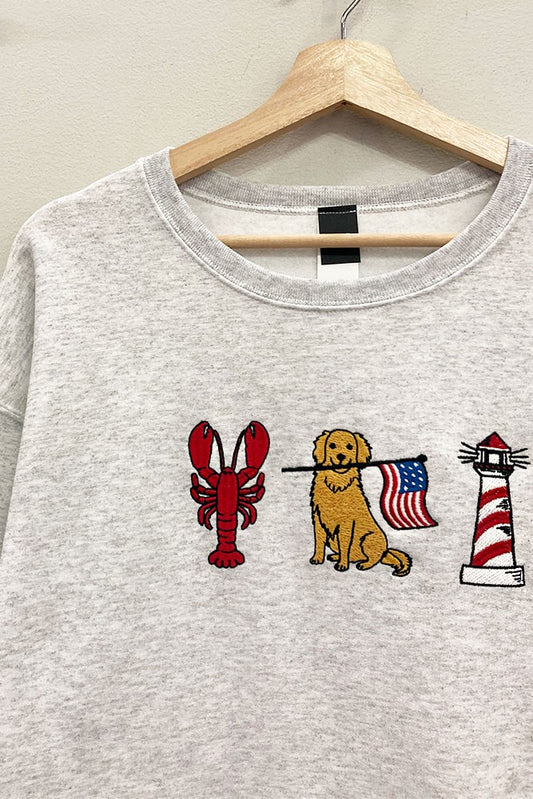 Patriotic Retriever Embroidered Sweatshirt