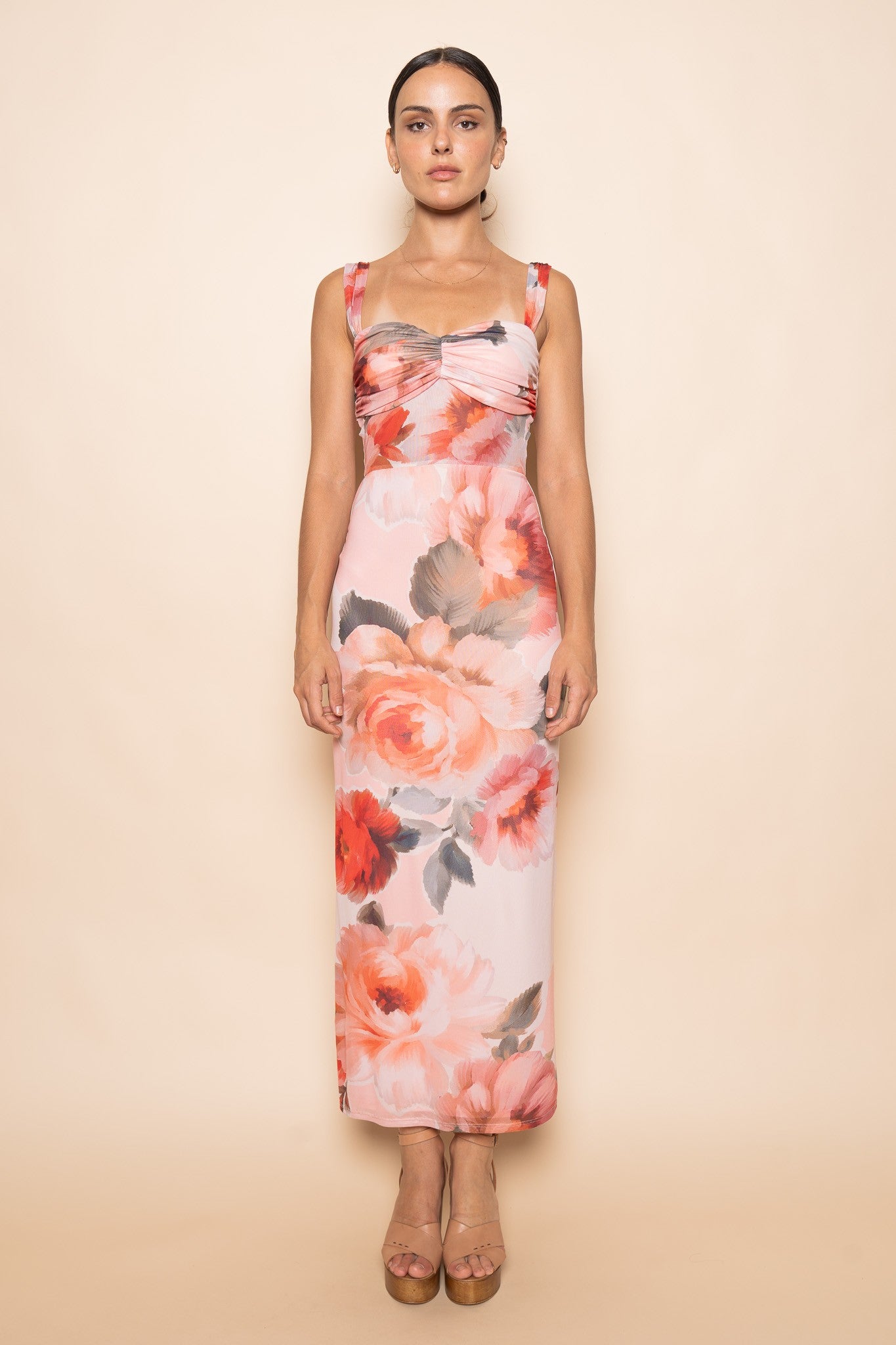 Kiara Floral Mesh Maxi Dress