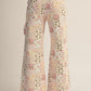 Gracie Pastel Floral Patchwork Wide Leg Pants