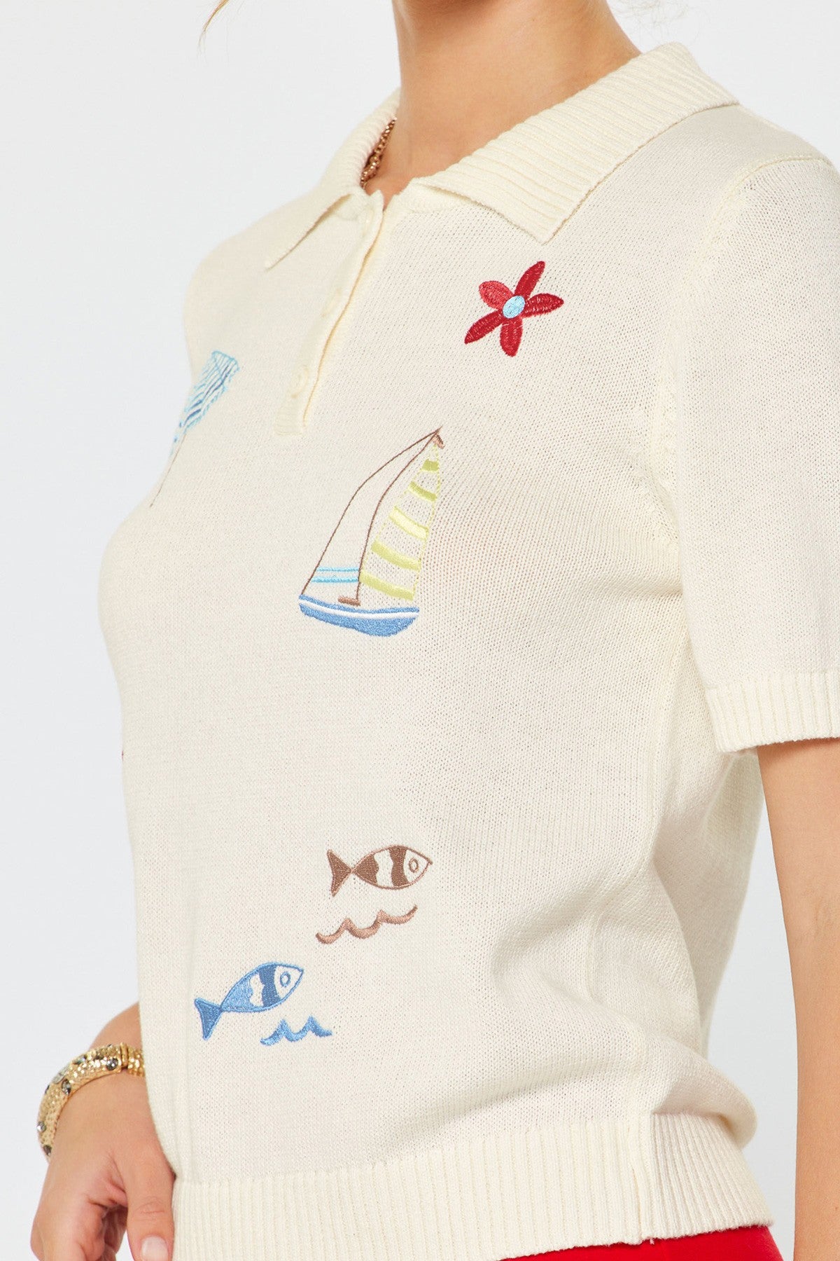 Dockside Darling Embroidered Sweater