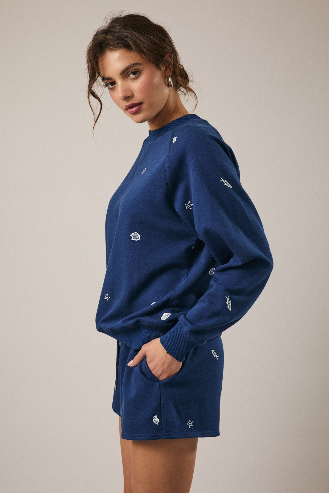 Shell Island Embroidered Crewneck