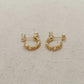 18k Gold Filled Vintage Princess Cut Cz Detailed C Hoop Earrings