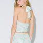 Bre Floral Embroidery Jacquard Halter Top
