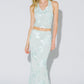 Bre Floral Embroidery Jacquard Halter Top