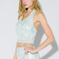 Bre Floral Embroidery Jacquard Halter Top