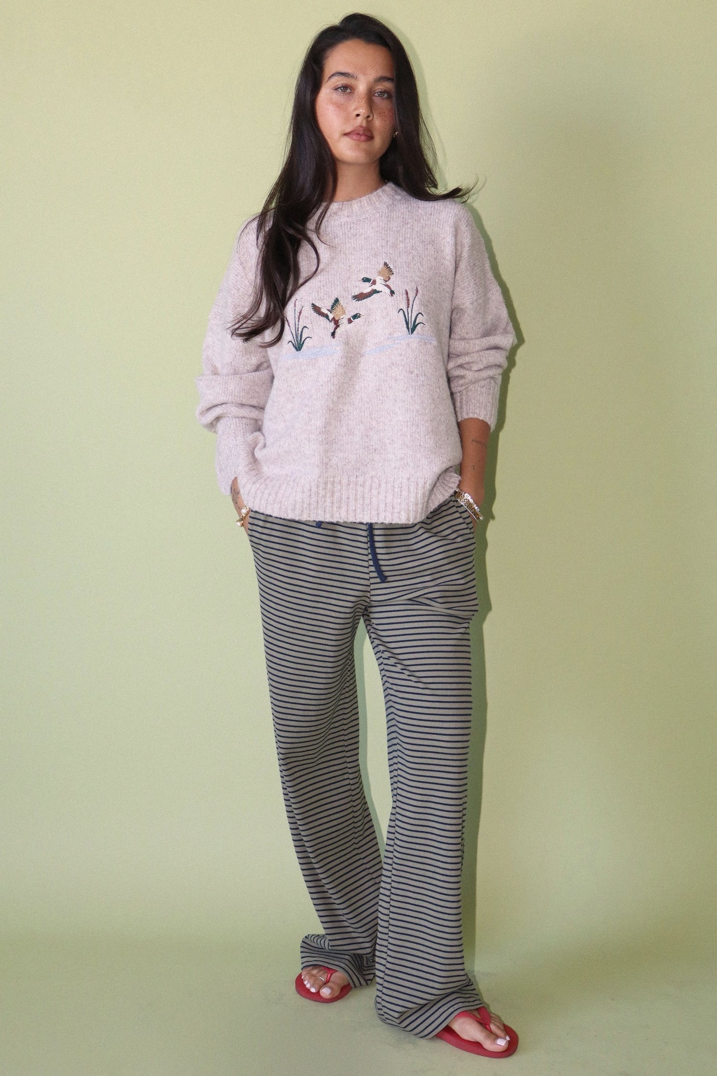 Marsh Oaks Embroidered Knit Sweater