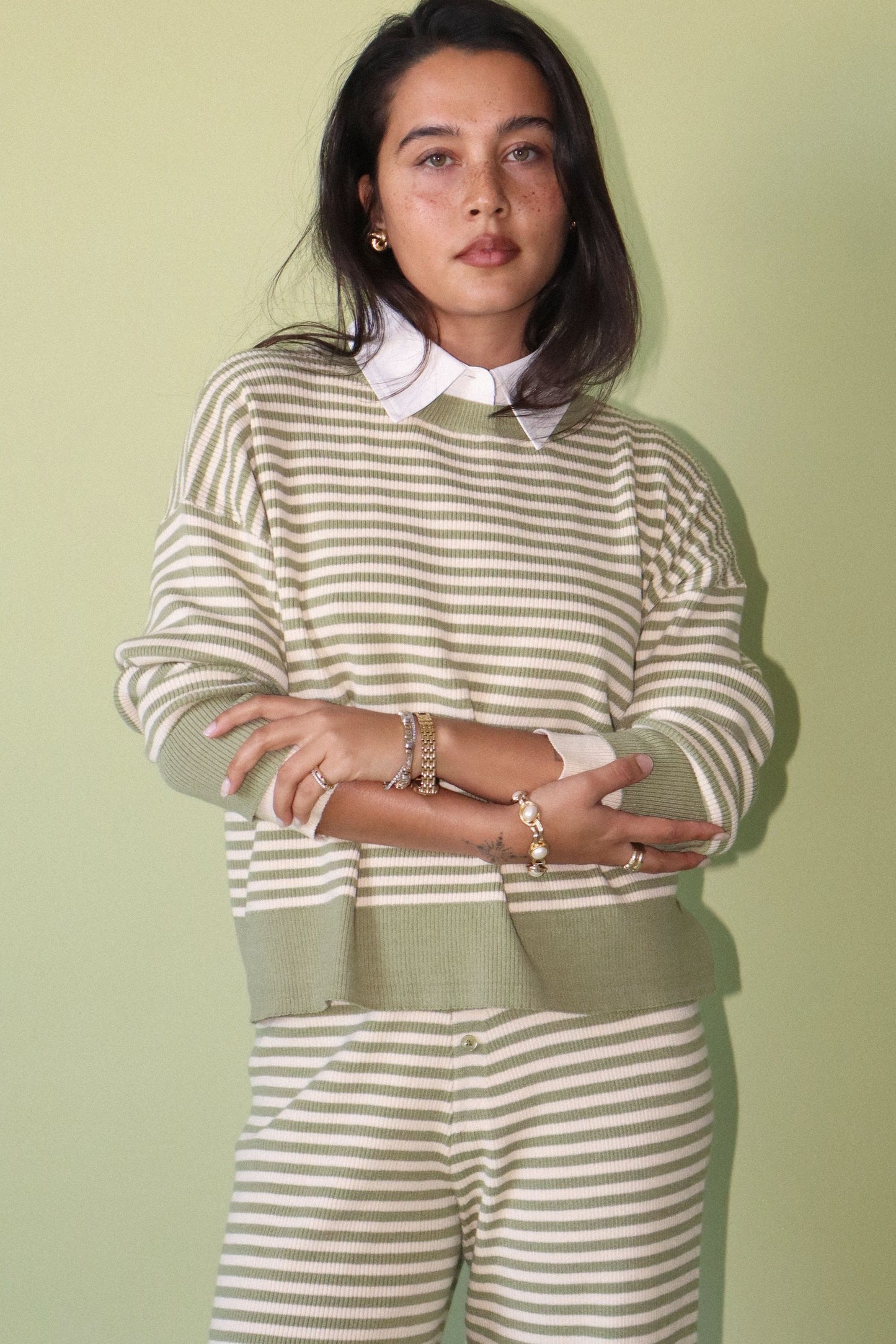 Leona Collared Sweater Top