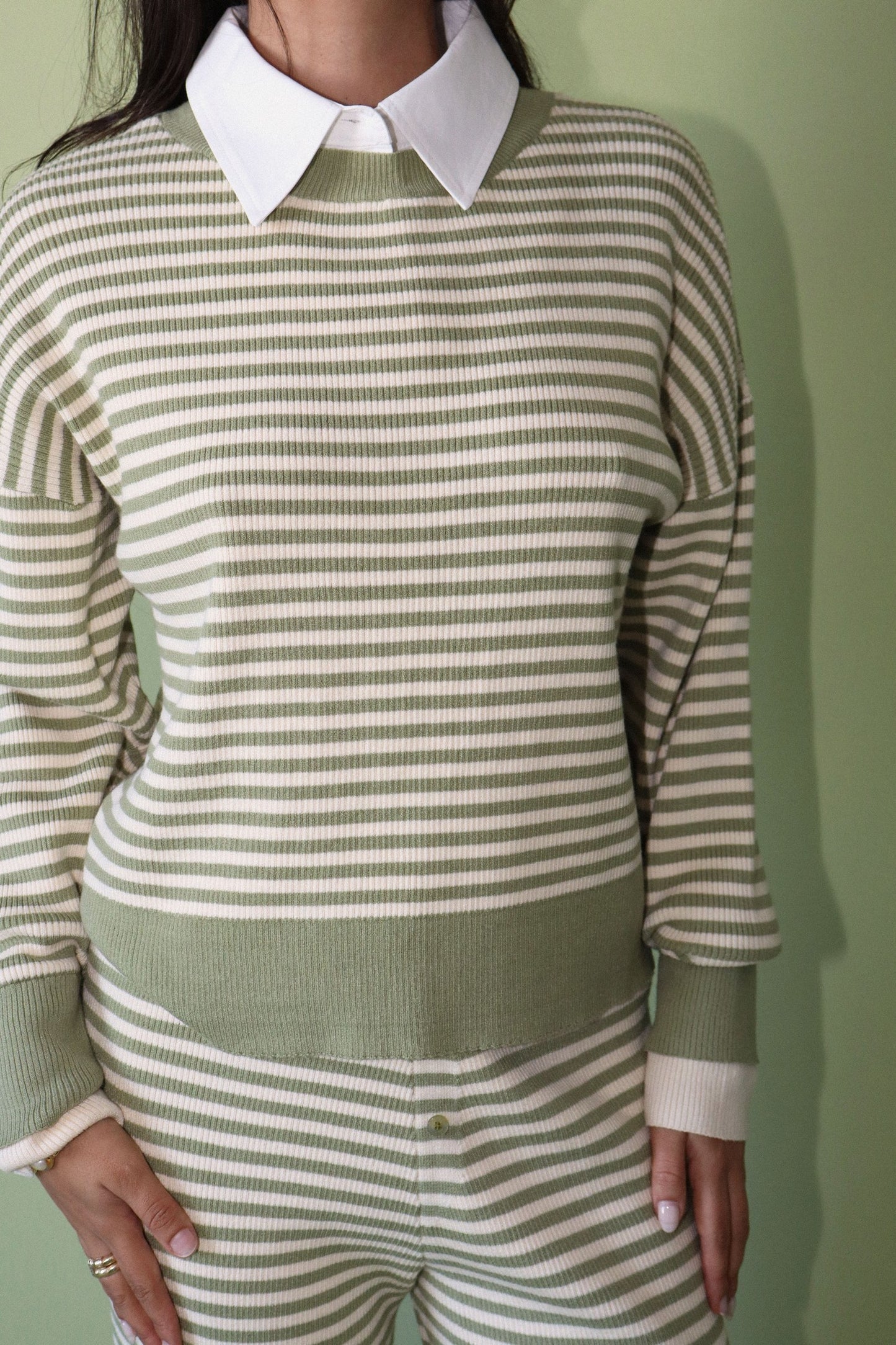 Leona Collared Sweater Top