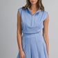 Darla Scuba Mock Neck Pleated Romper