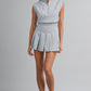 Darla Scuba Mock Neck Pleated Romper
