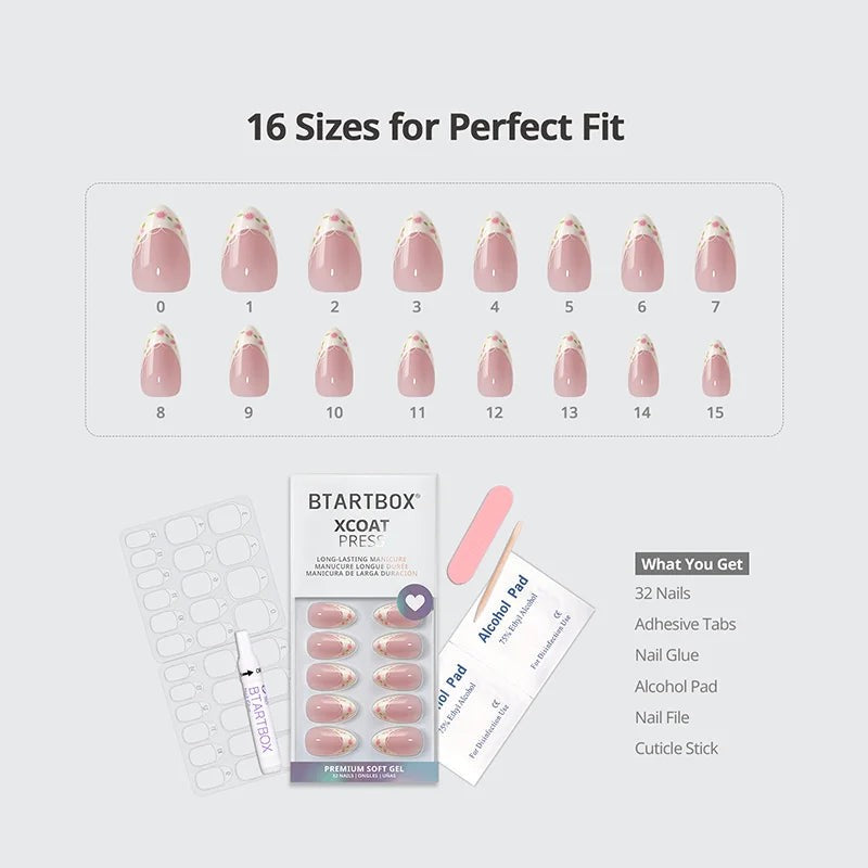 Pink Rose French Tip Press-On Nails