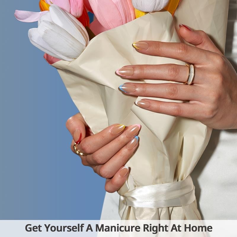 Colorful French Tip Press-On Nails