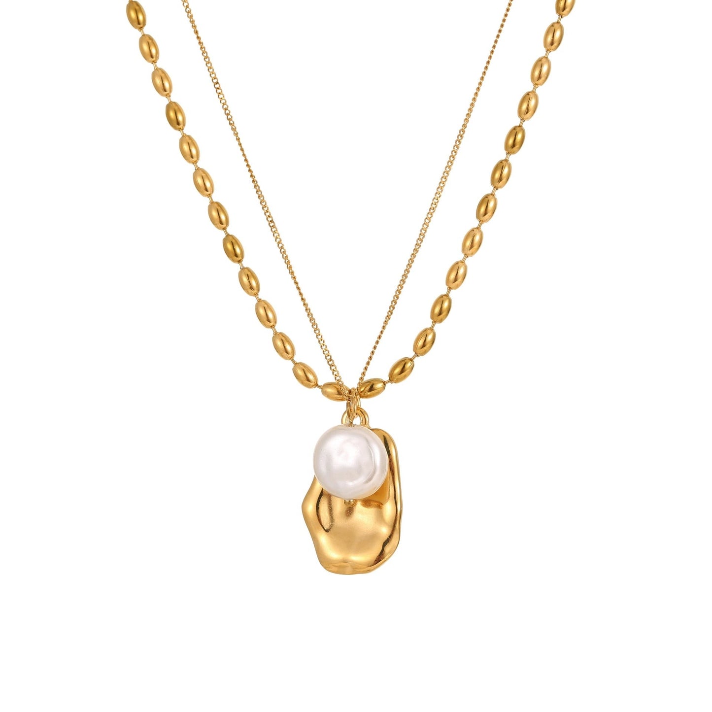 Angie Layered Pearl Necklace