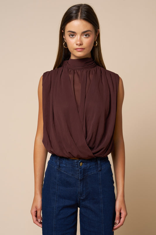 Taylor Mock Neck Sleeveless Top
