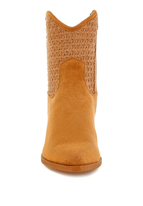 Bimmy Woven Pointy Western Boots