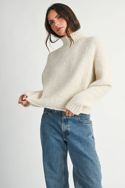 Wilbur Soft Brushed Mock Neck Sweater