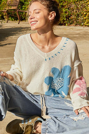 Hanging On Flower Knit Top