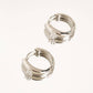 Dazzleon Silver CZ Solitaire  Hoop Earrings