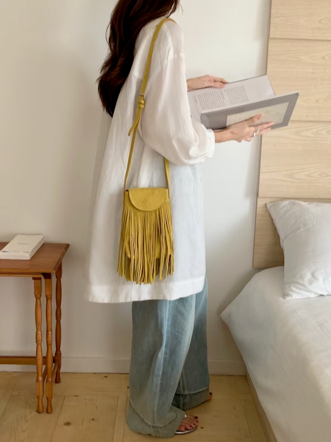 Madison Suede-Like Crossbody Bag w/Tassel