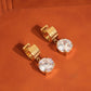 Glissade 18K Gold Non-Tarnish CZ Drop Huggie Earrings