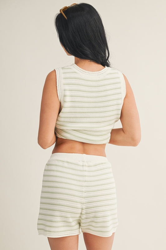 Emily Striped Crochet Tank