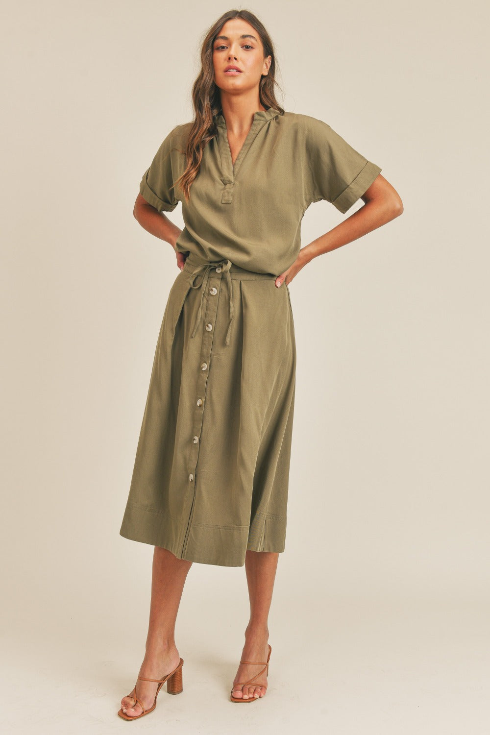 Finley Short Sleeve Top and Skirt Set