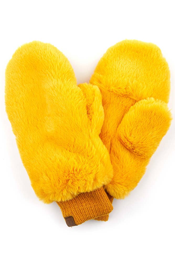 C.C Faux Fur Mittens with Shepherd Lining