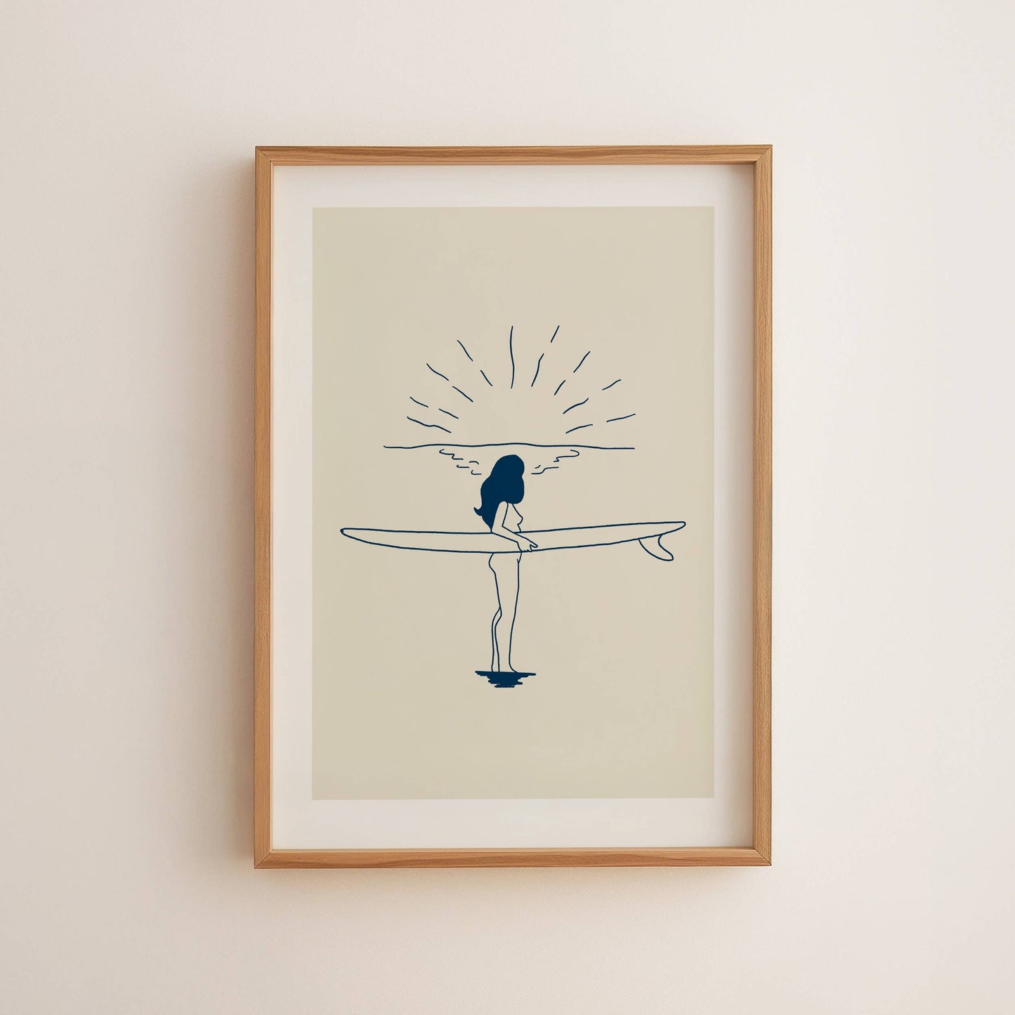 "Surf and Sun" Minimal Vintage Coastal Inpsired Art Print