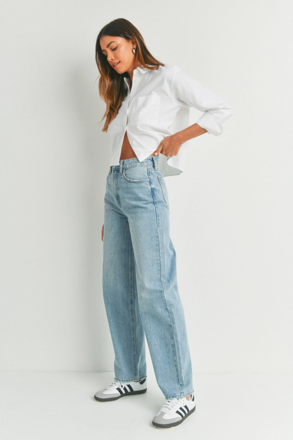 High Waisted Skater Jean - Light Wash