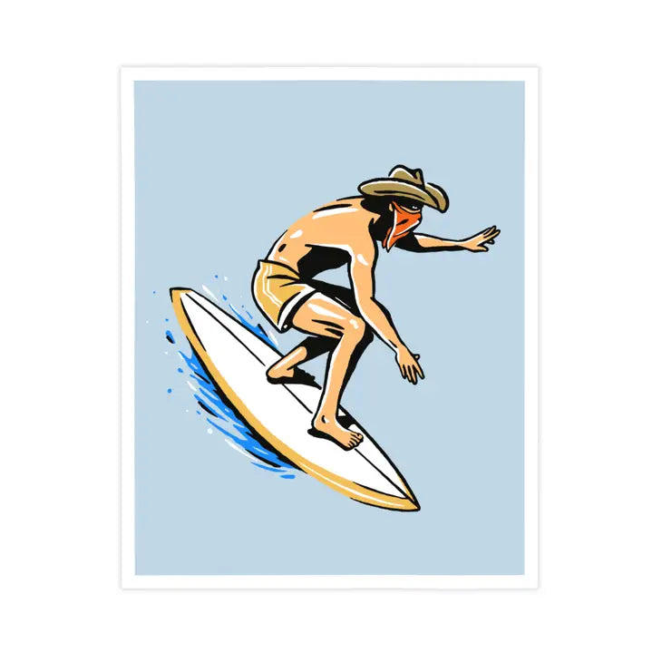 Barrel Rider Surf Cowboy - Impression 8x10