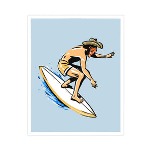 Barrel Rider Surf Cowboy Print