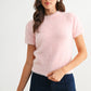Frances Fuzzy Knit Short Sleeve Sweater Top
