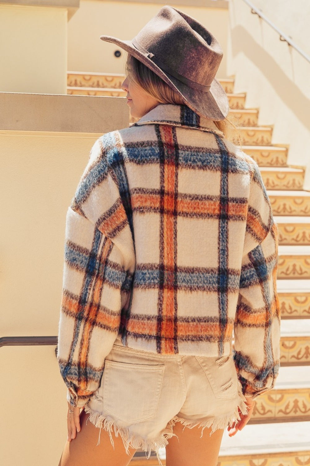 Santa Fe Plaid Crop Jacket