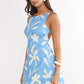 Loren Boat Neck Floral Mini Dress