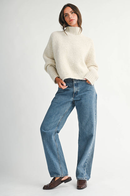 Wilbur Soft Brushed Mock Neck Sweater