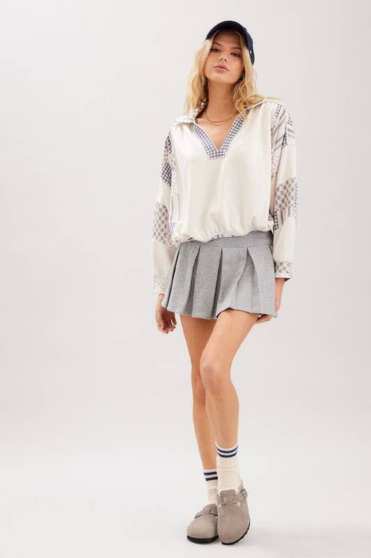 Cascades Patch Printed Slouchy Top