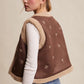 Nelson Embroidered Faux Suede Shearling Vest