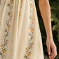 Gretchen Floral Vine Embroidery Midi Dress