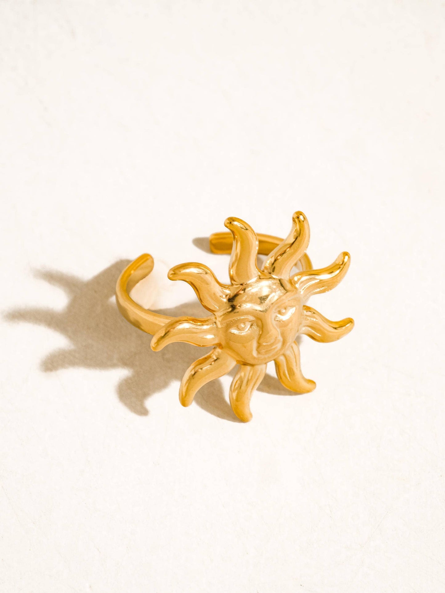 Solstice 18K Gold Non-Tarnish Boho Sun Statement Ring