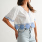 Maureen Crop Top With Shell Embroidered