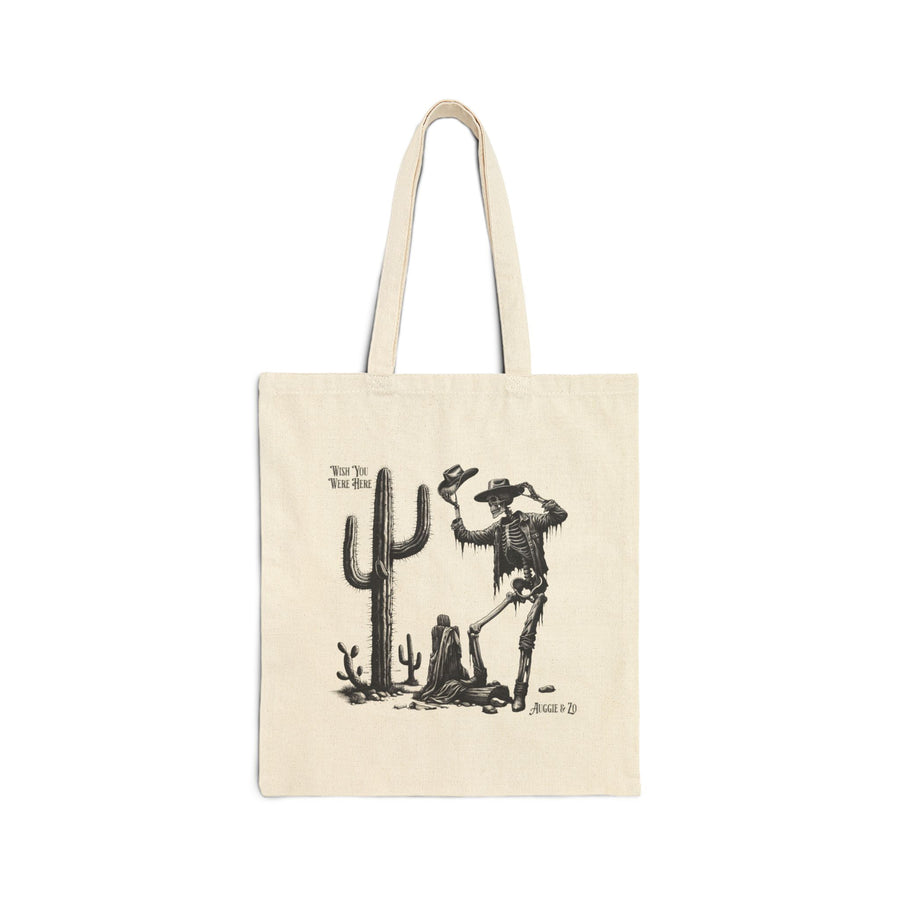 Wish You Were Here Cotton Canvas Tote Bag