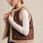 Nelson Embroidered Faux Suede Shearling Vest