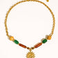 Brisa 18K Gold Non-Tarnish Beaded Sun Pendant Necklace