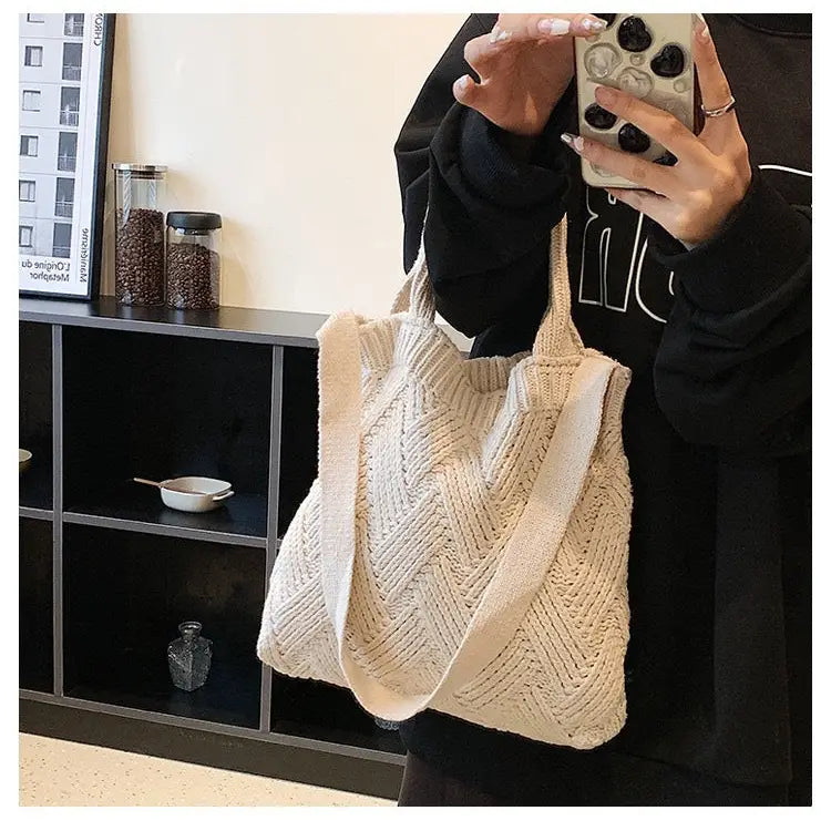 Vintage Knit Tote Bag