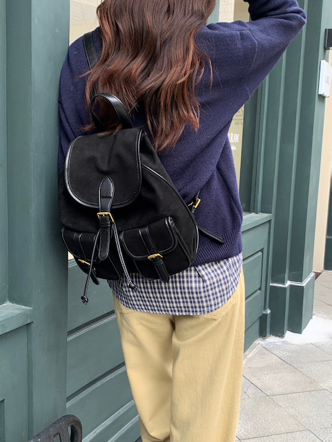 Avery Suede-Like Microfiber Leather Backpack