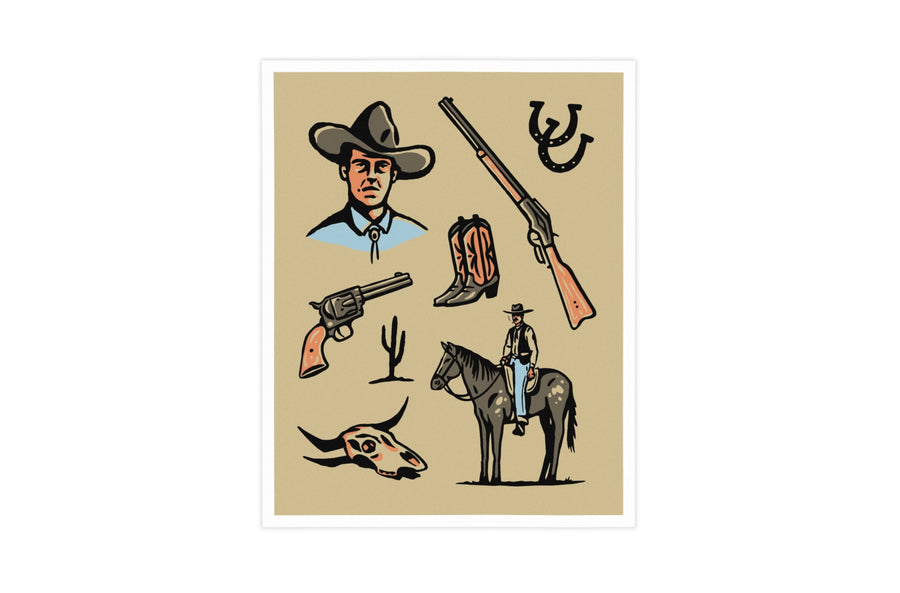 Cowboy Western Print - 8x10