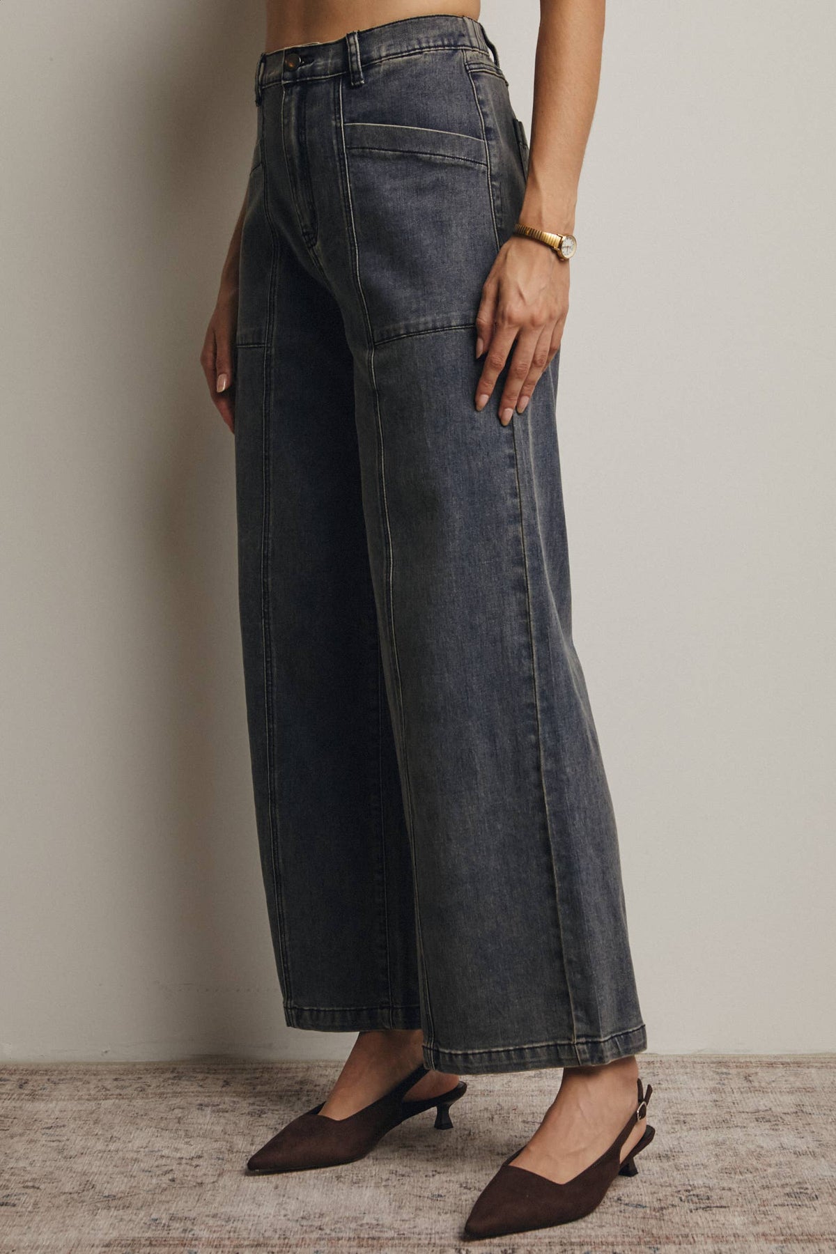 Scout Wide-Leg Stretch Denim Jeans