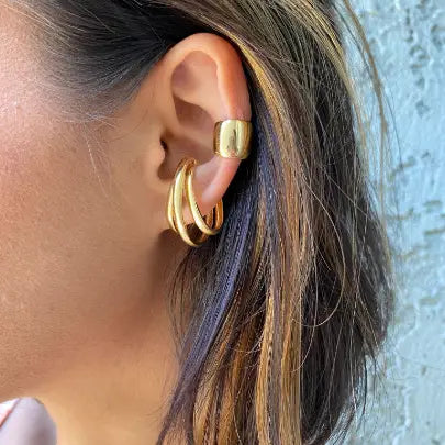 Bold 18k Gold Filled Plain Ear Cuff