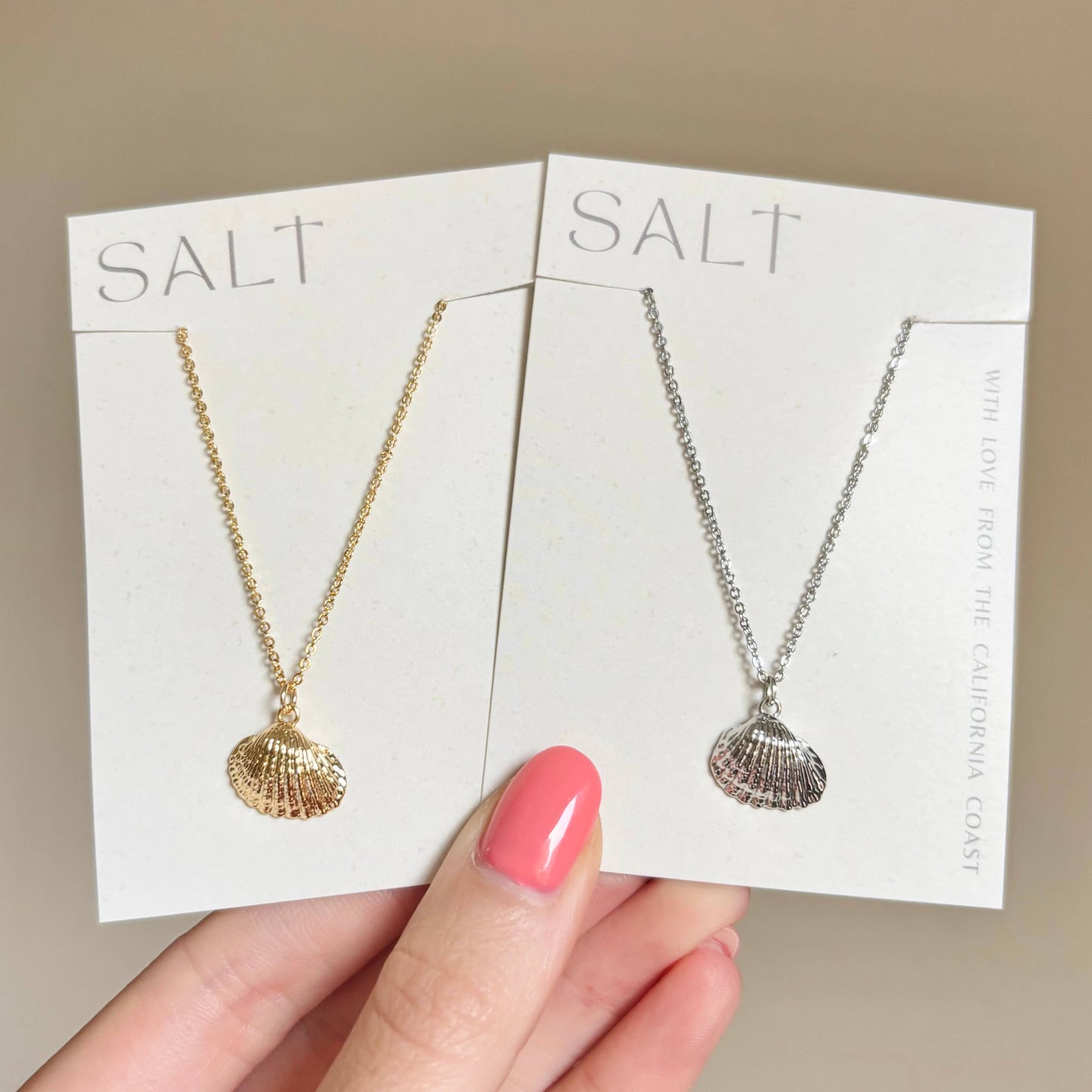 Scallop Seashell Necklace - Gold or Silver
