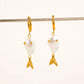 Pearlette 18K Gold Non-Tarnish Pearl Mermaid Tail Earrings